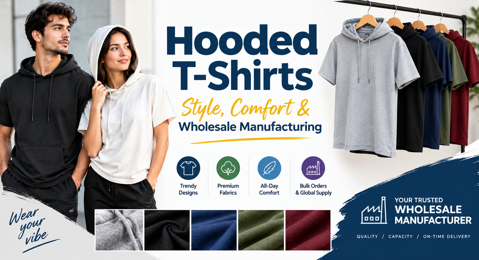 Hooded T-Shirts: Style, Comfort & Wholesale Manufacturing
