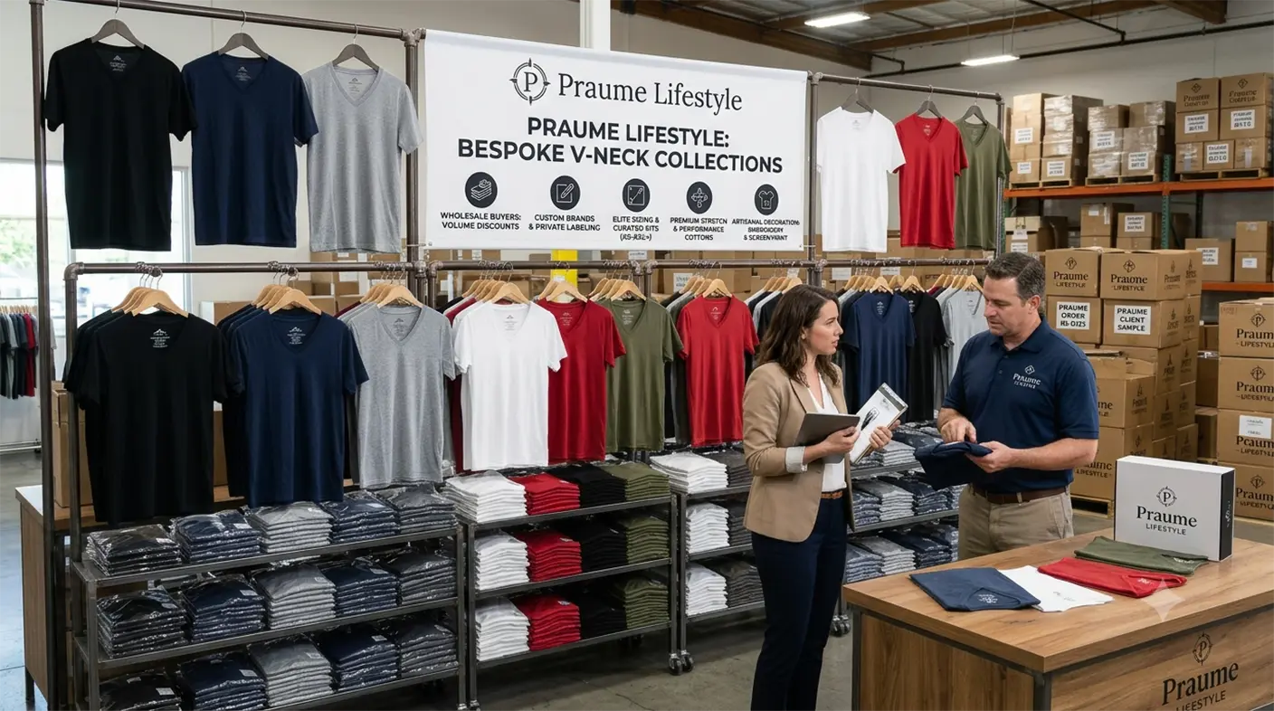V-Neck T-Shirts for Wholesale Buyers, Custom Brands and Bulk Orders