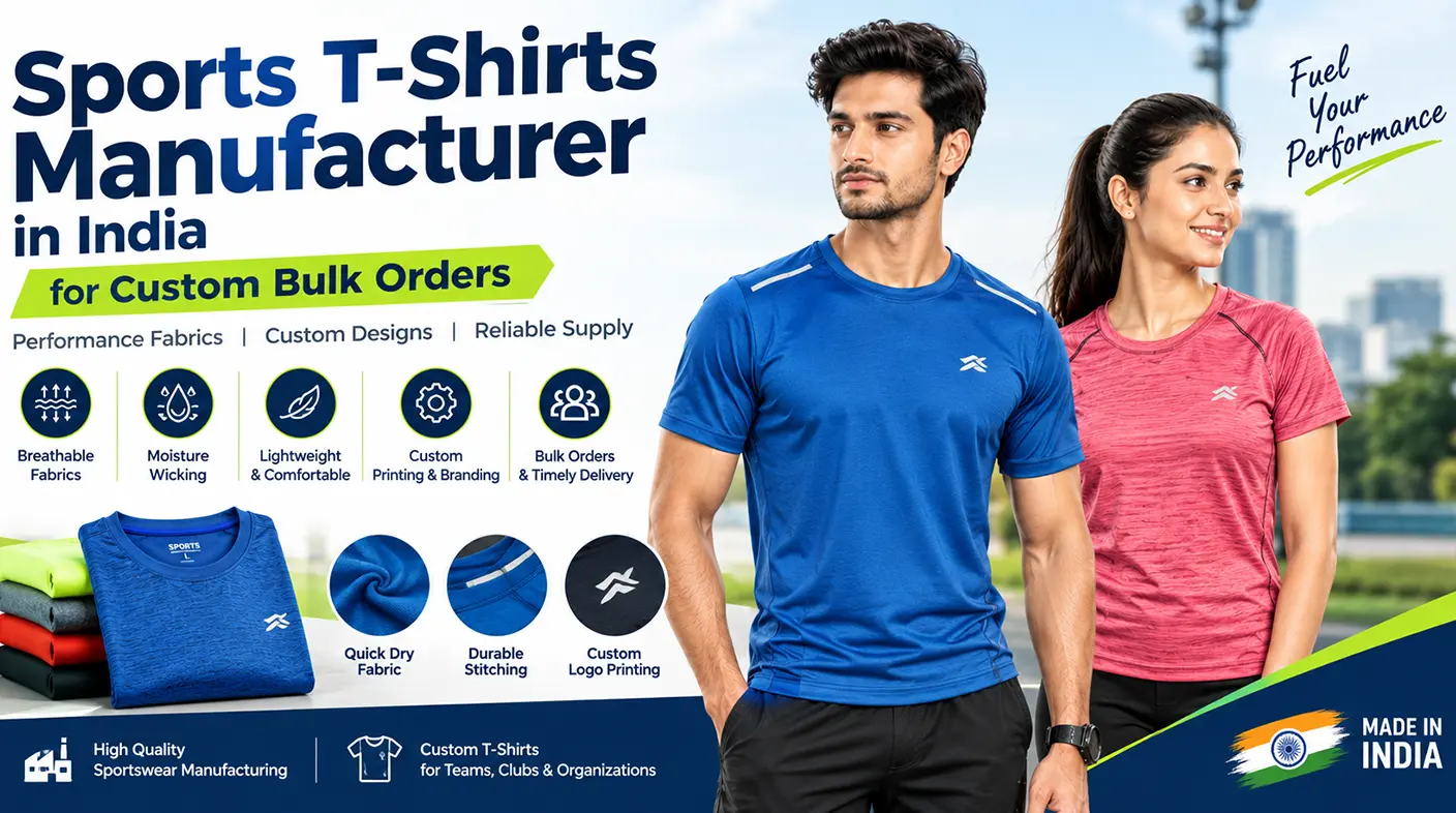 Sports T-Shirts Manufacturer in India for Custom Bulk Orders